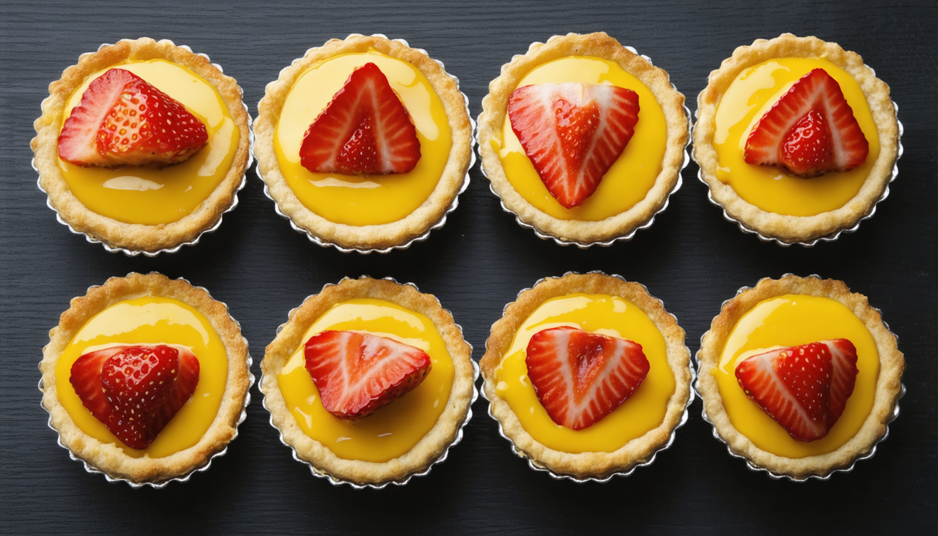 découvrez nos délicieuses tartelettes aux fraises garnies d'une crème pâtissière maison onctueuse, pour un dessert fruité et gourmand qui ravira vos papilles.