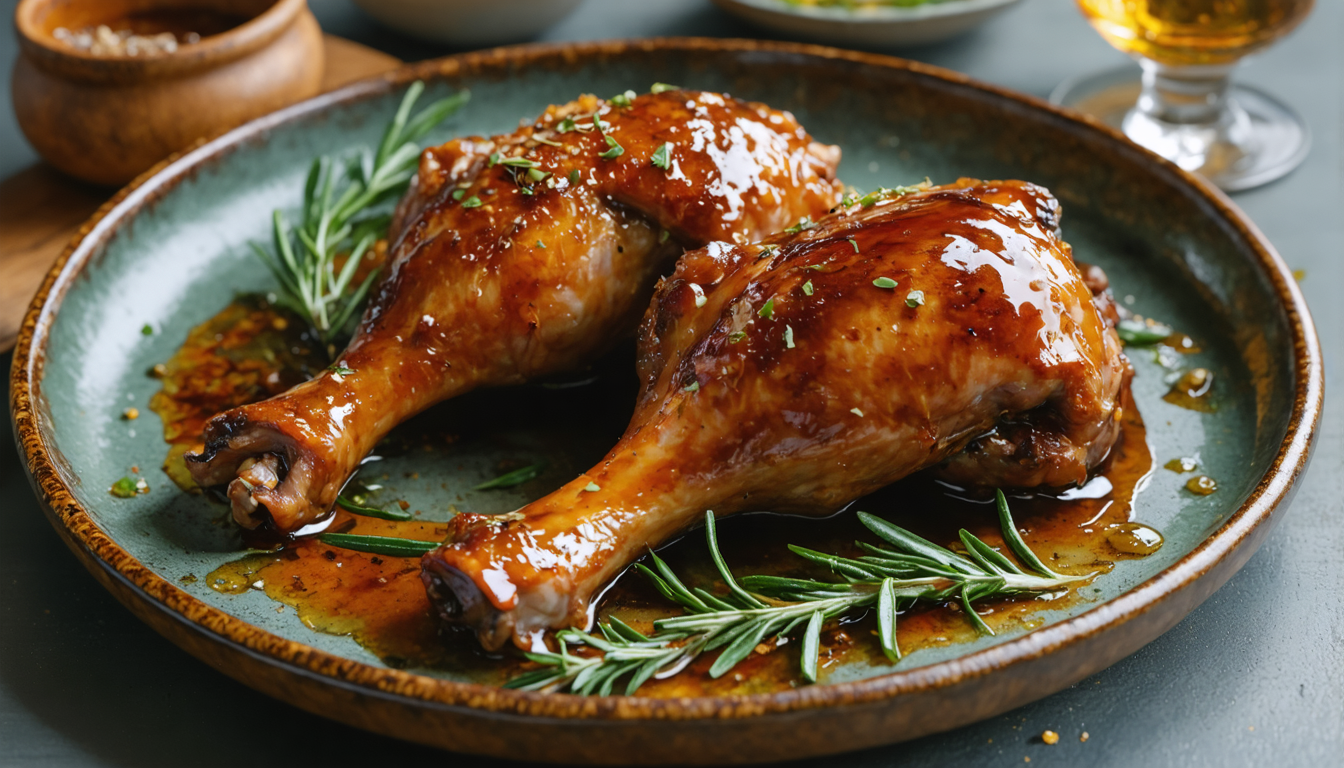 découvrez une recette simple et savoureuse de cuisses de canard au miel, alliant parfaitement le sucré et le salé pour un plat délicieux et facile à préparer.