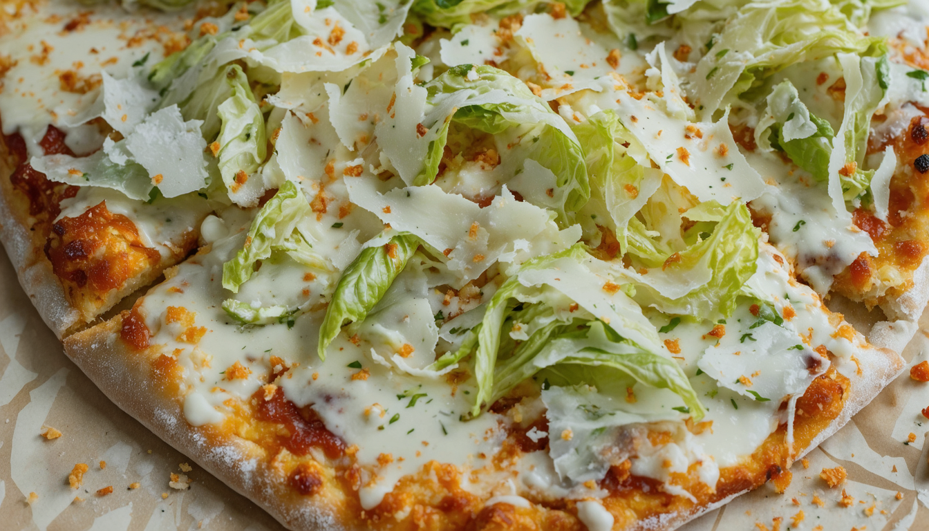 savourez notre délicieuse pizza césar garnie de copeaux de parmesan croquants pour une explosion de saveurs authentiques et gourmandes.