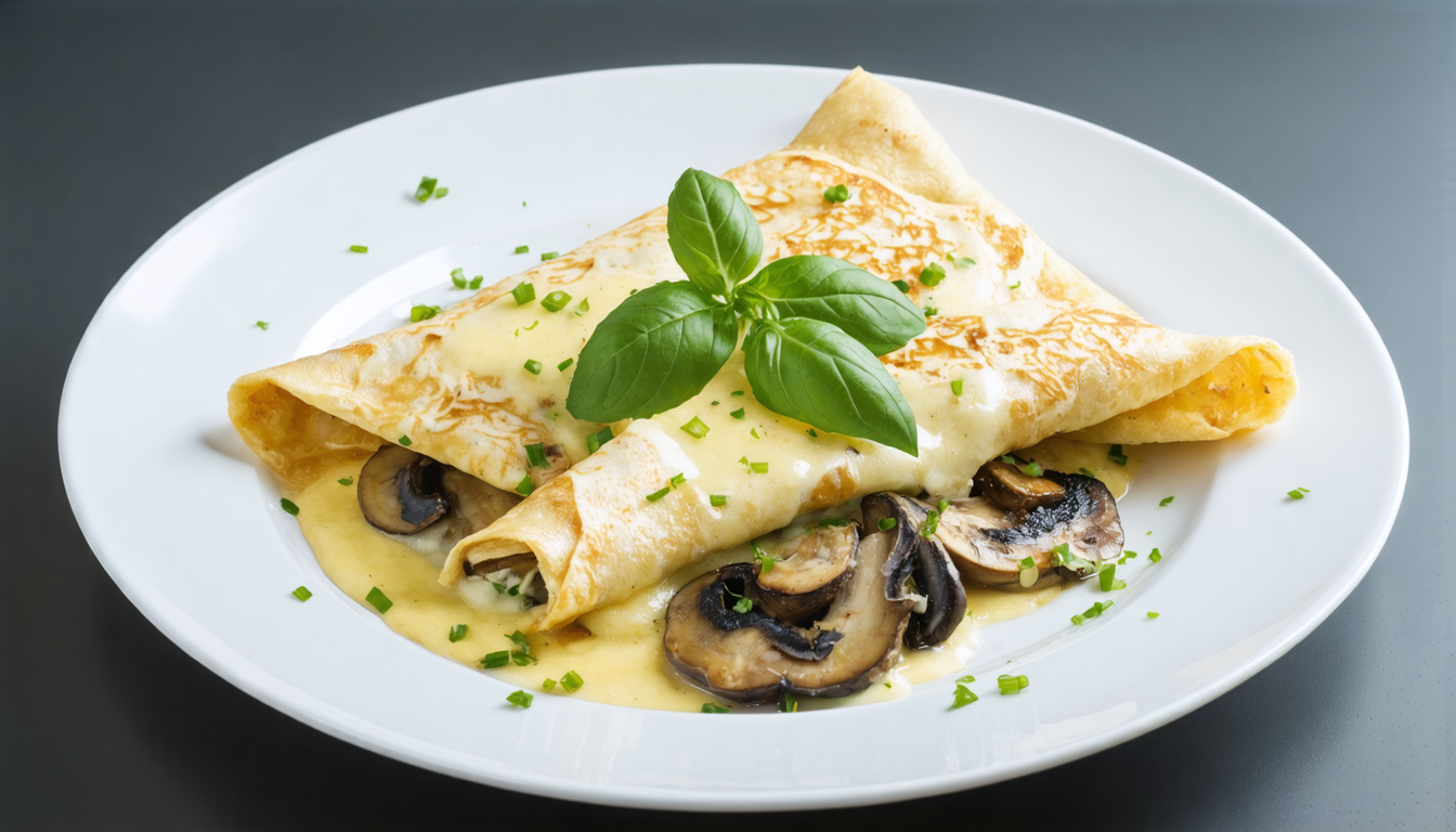 découvrez une délicieuse recette de crêpe salée aux champignons fondants et fromage gourmand, idéale pour un repas savoureux et réconfortant.