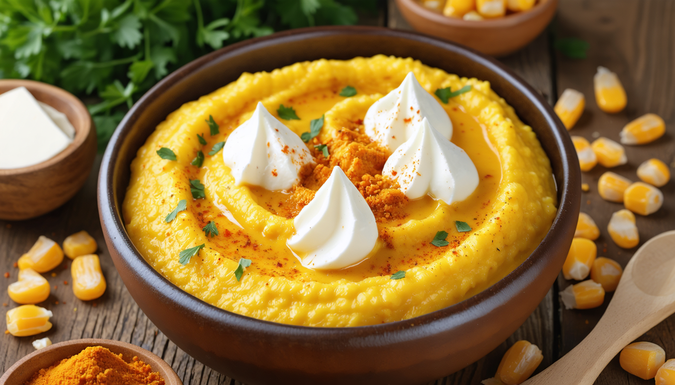 découvrez notre recette gourmande de purée de maïs au curry et fromage frais, une explosion de saveurs parfumées pour un plat facile et délicieux.