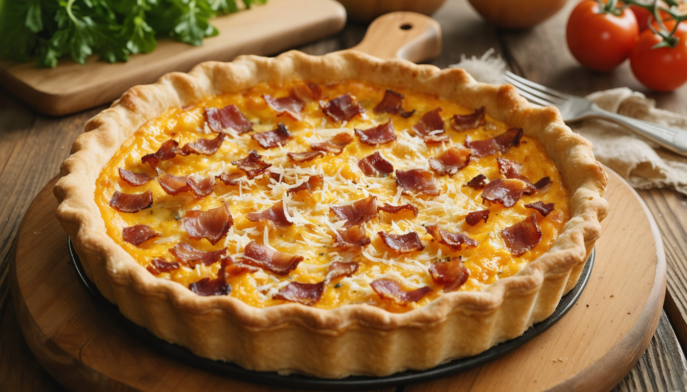 découvrez notre délicieuse quiche aux lardons et parmesan, une recette simple et gourmande parfaite pour un repas savoureux en toute simplicité.
