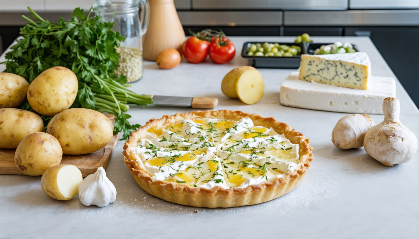 découvrez notre recette savoureuse de tarte rustique aux pommes de terre et camembert fondant, parfaite pour un repas gourmand et réconfortant.