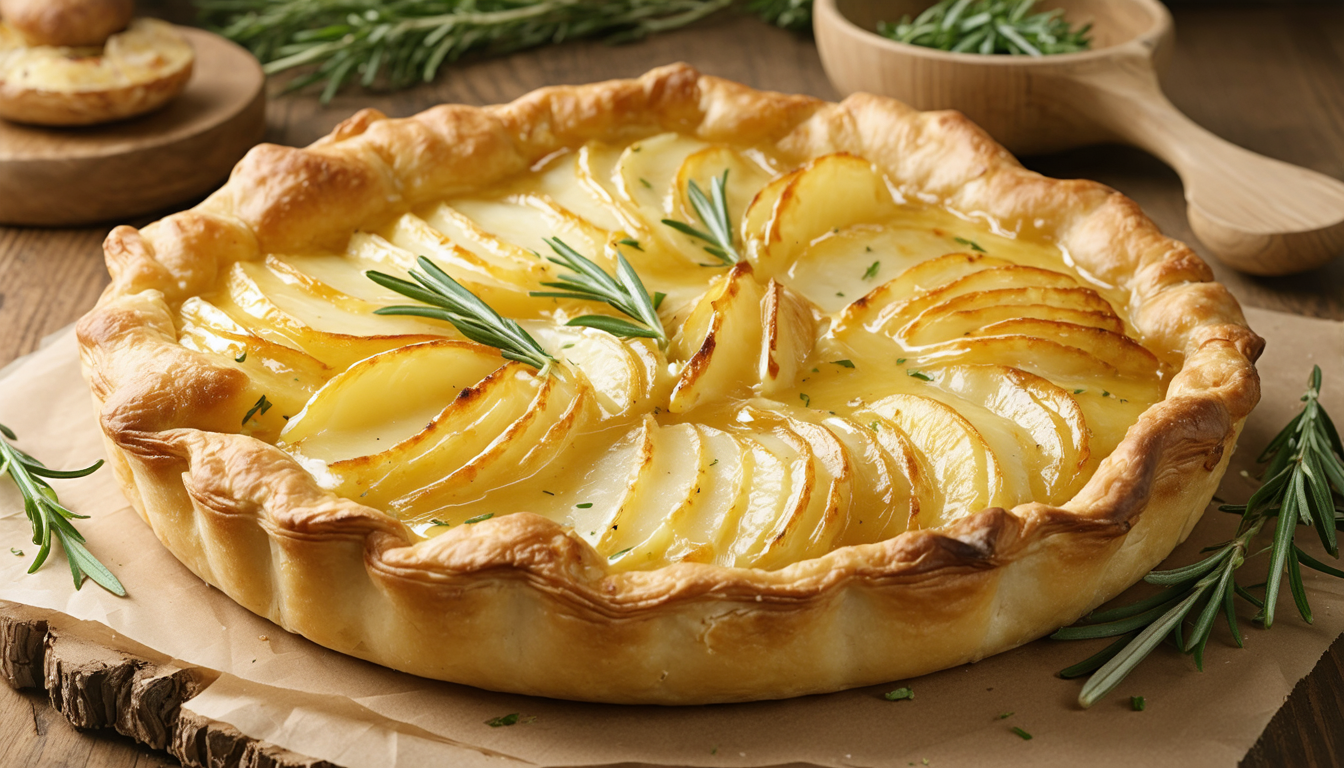 découvrez une délicieuse tarte rustique aux pommes de terre et camembert fondant, une recette savoureuse et facile à réaliser pour régaler toute la famille.