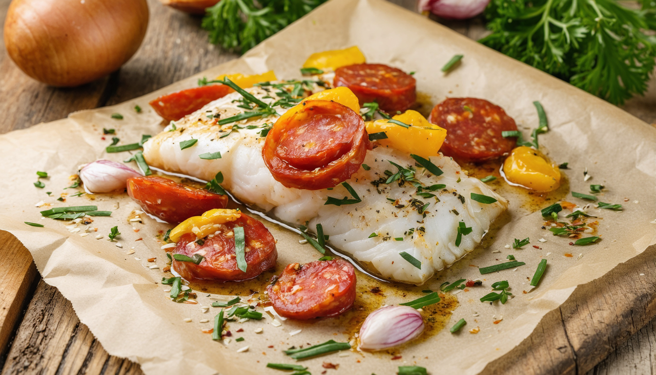 découvrez une recette simple et savoureuse de papillotes de cabillaud au chorizo, parfaite pour un repas gourmand et rapide à préparer.