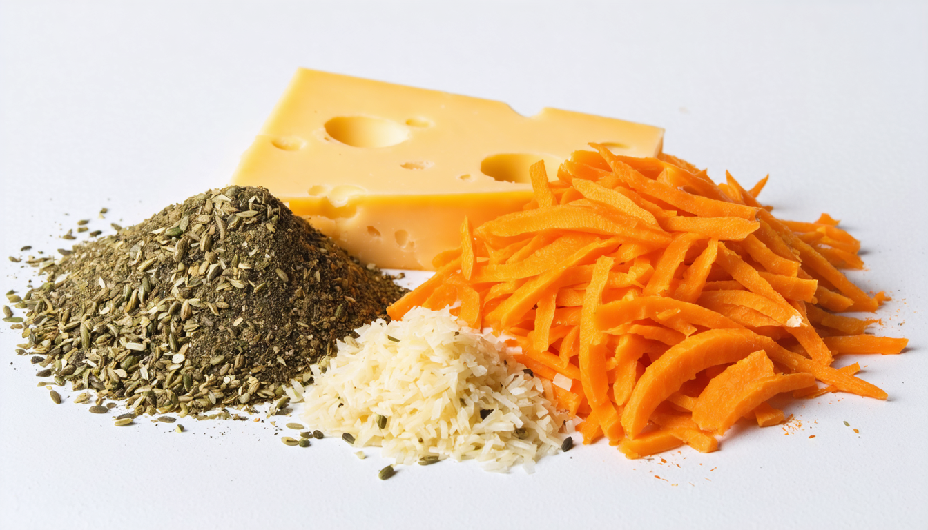 découvrez nos tuiles croustillantes au gouda, sublimées par des carottes râpées fraîches et une touche parfumée de cumin pour une explosion de saveurs.