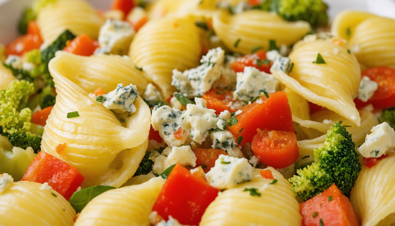savourez nos conchiglionis gourmands farcis de légumes croquants et de fromage bleu fondant, une explosion de saveurs et de textures pour un repas authentique et réconfortant.