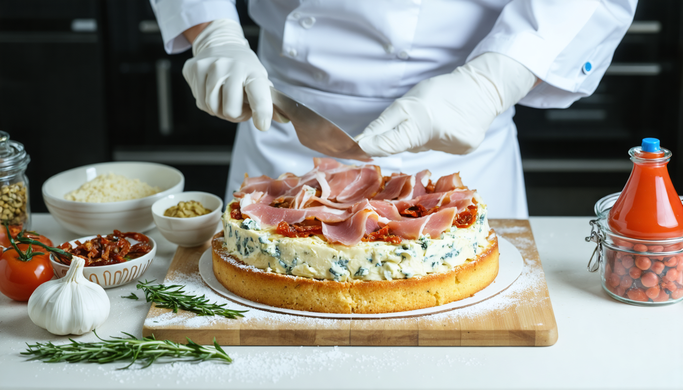 découvrez cette recette gourmande de cake salé au fromage bleu, jambon et tomates séchées, parfaite pour un apéritif savoureux ou un repas convivial.