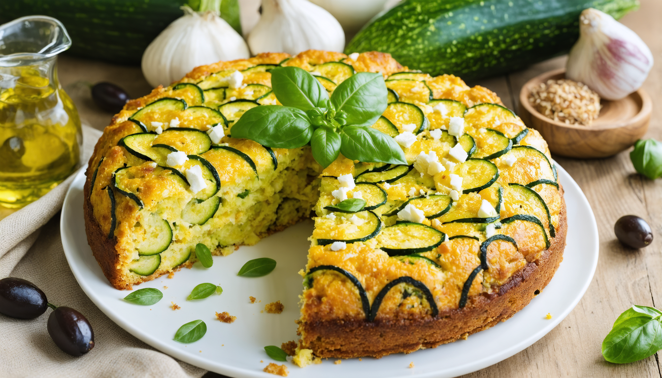 découvrez cette recette gourmande de cake salé aux courgettes, feta fondante et olives noires savoureuses, parfaite pour un repas plein de douceur et de saveurs méditerranéennes.