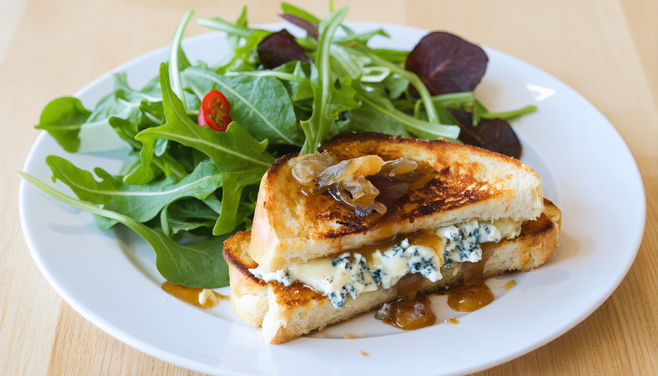 découvrez la recette express du croque-monsieur brioché au bleu et confit d’oignons, une délicieuse alliance de saveurs pour un repas gourmand et rapide à préparer.