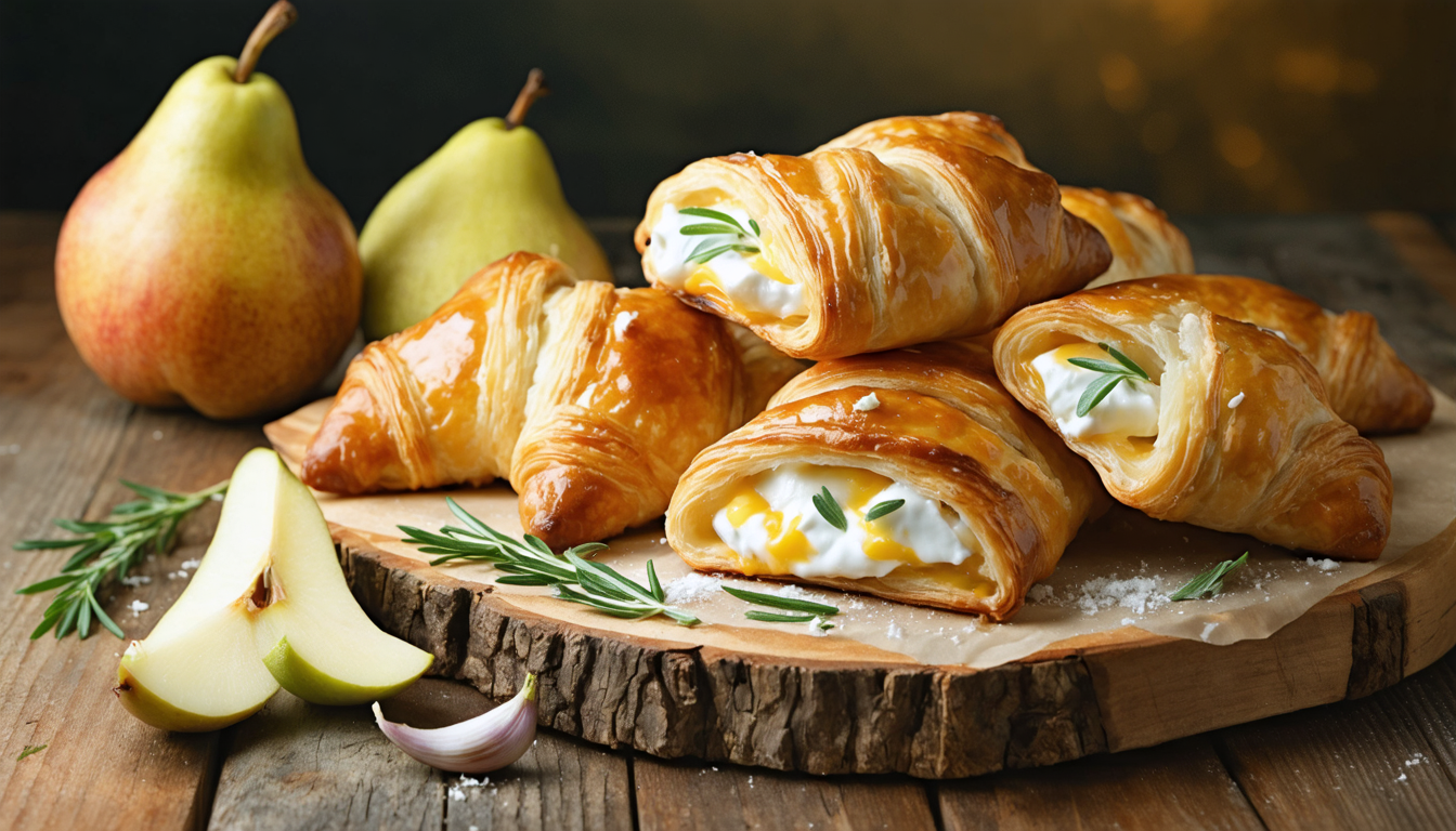 découvrez notre recette gourmande de feuilletés au fromage frais parfumé à l'ail et aux fines herbes, rehaussés par la douceur délicate de la poire. un mariage savoureux à ne pas manquer !