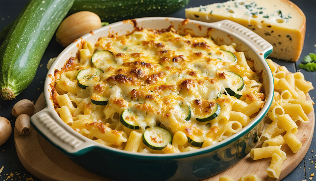 découvrez notre recette gourmande de gratin de courgettes et macaronis au fromage à raclette, parfait pour un repas réconfortant et savoureux en famille.