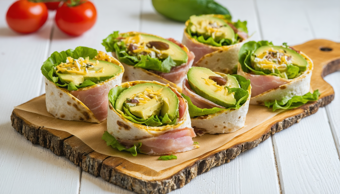 découvrez notre recette facile et rapide de minis wraps légers à l'avocat, jambon et fromage, pour un repas frais, savoureux et plein de saveurs.