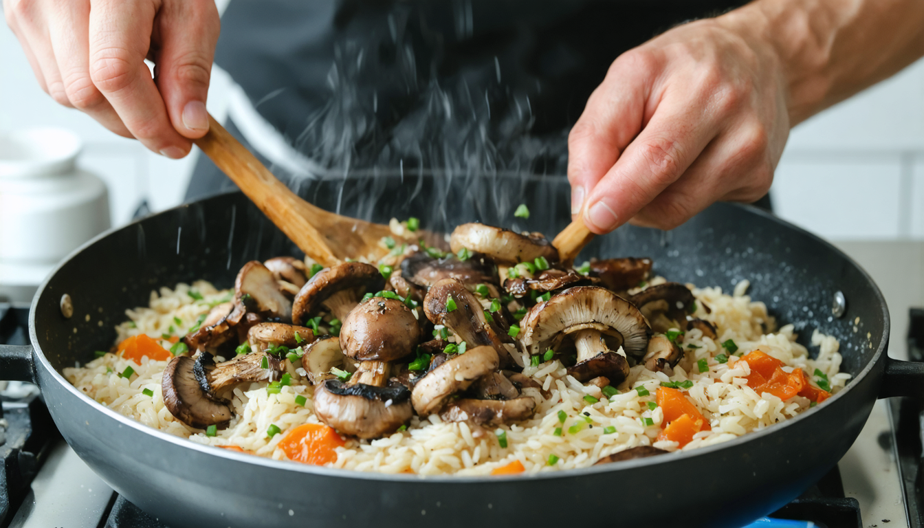 découvrez notre recette facile et gourmande de risotto aux champignons, léger et sans gluten, pour un plat savoureux qui ravira vos papilles.
