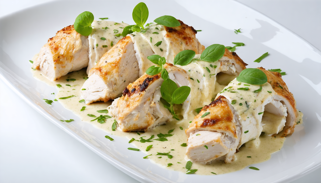 découvrez une recette légère et gourmande de roulés de poulet au camembert et à la sauge, parfaite pour un repas savoureux et facile à préparer.