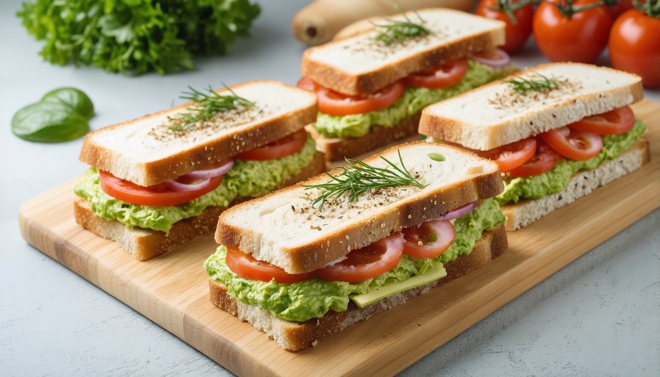 découvrez nos délicieux sandwichs frais garnis de crème de petits pois et de fromage onctueux, pour une saveur gourmande et légère à chaque bouchée.