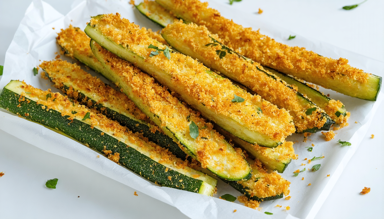 découvrez nos sticks de courgettes légers et savoureux, préparés sans friture pour un snack sain et gourmand à savourer sans modération.