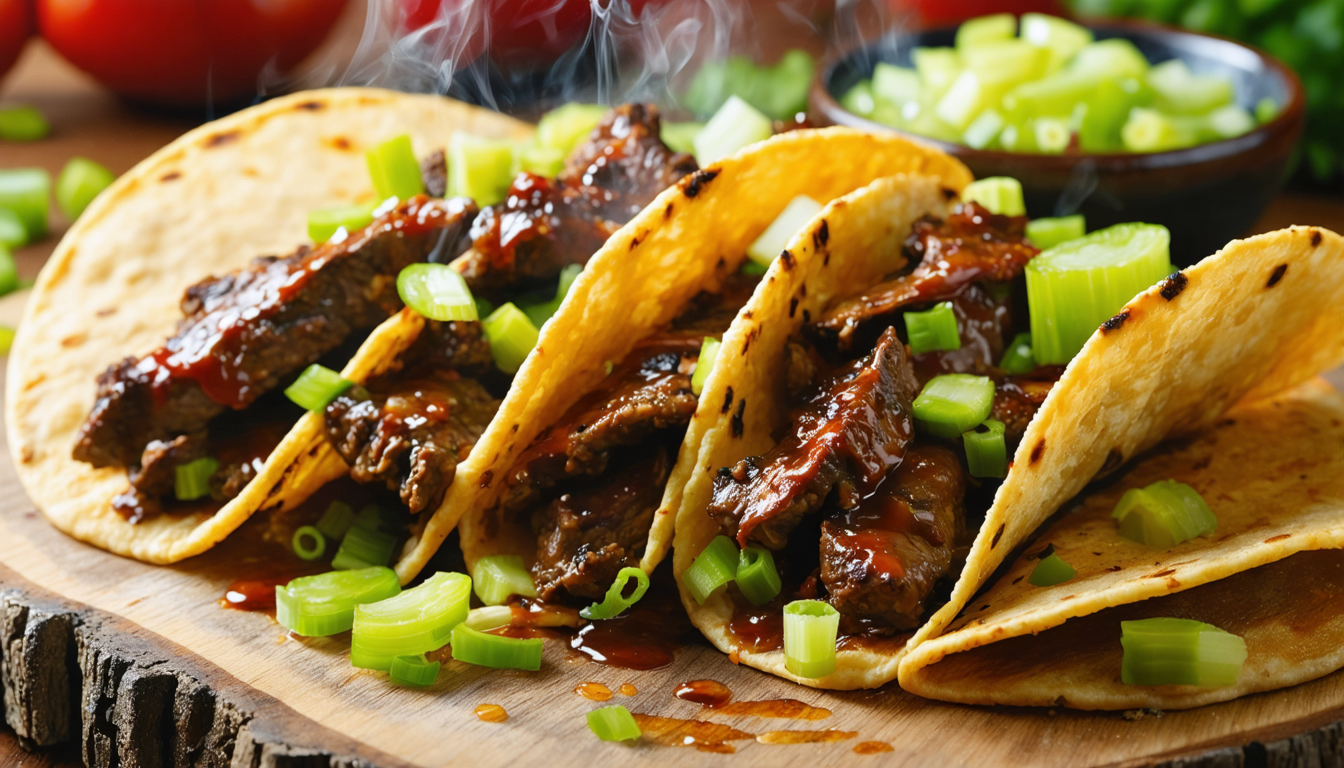 découvrez notre recette légère et savoureuse de fajitas croustillantes au bœuf caramélisé et céleri croquant, parfaite pour un repas gourmand et équilibré.