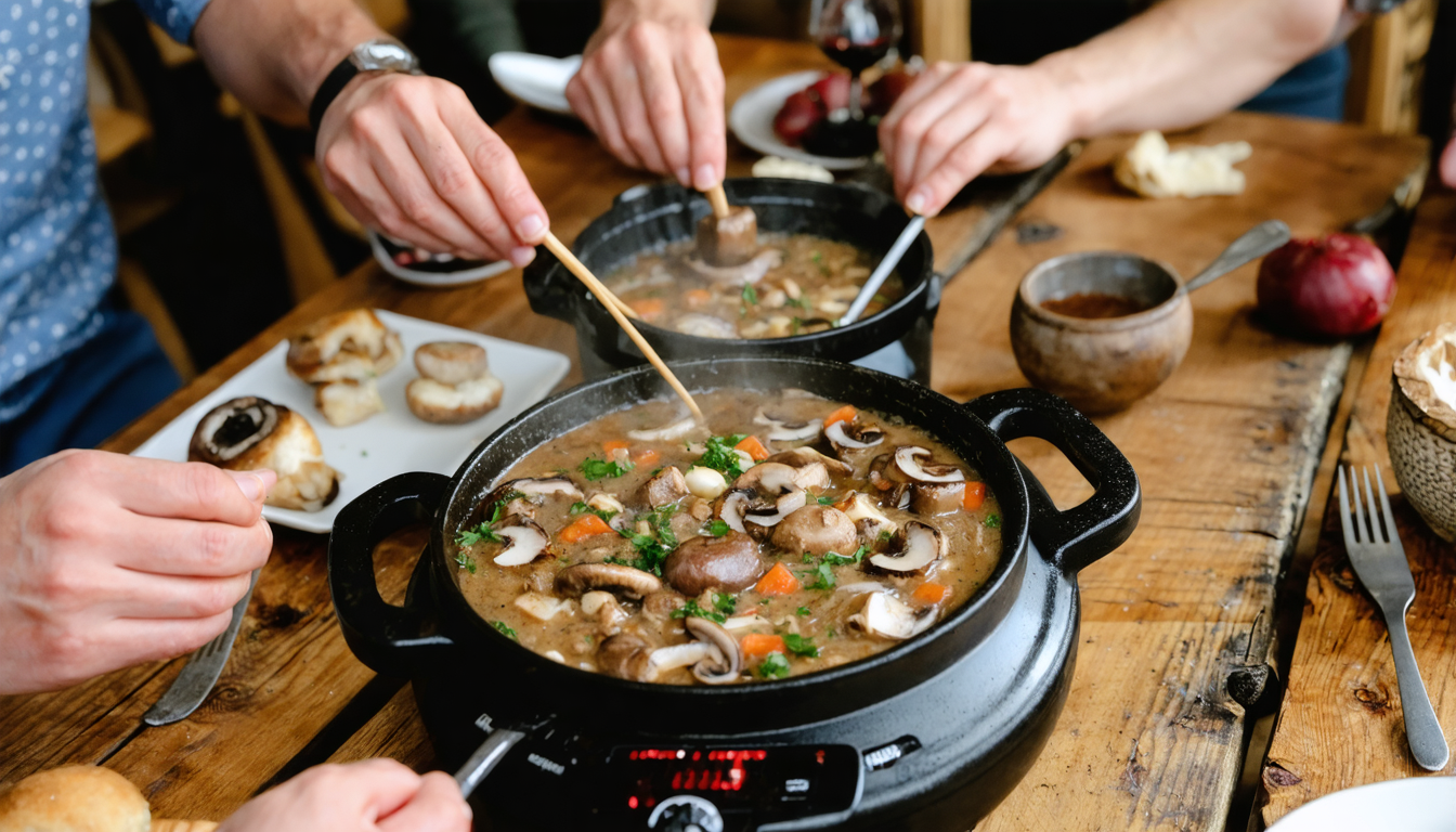 découvrez notre recette de fondue savoyarde aux champignons, un plat traditionnel alliant richesse des saveurs et convivialité pour des moments partagés inoubliables.