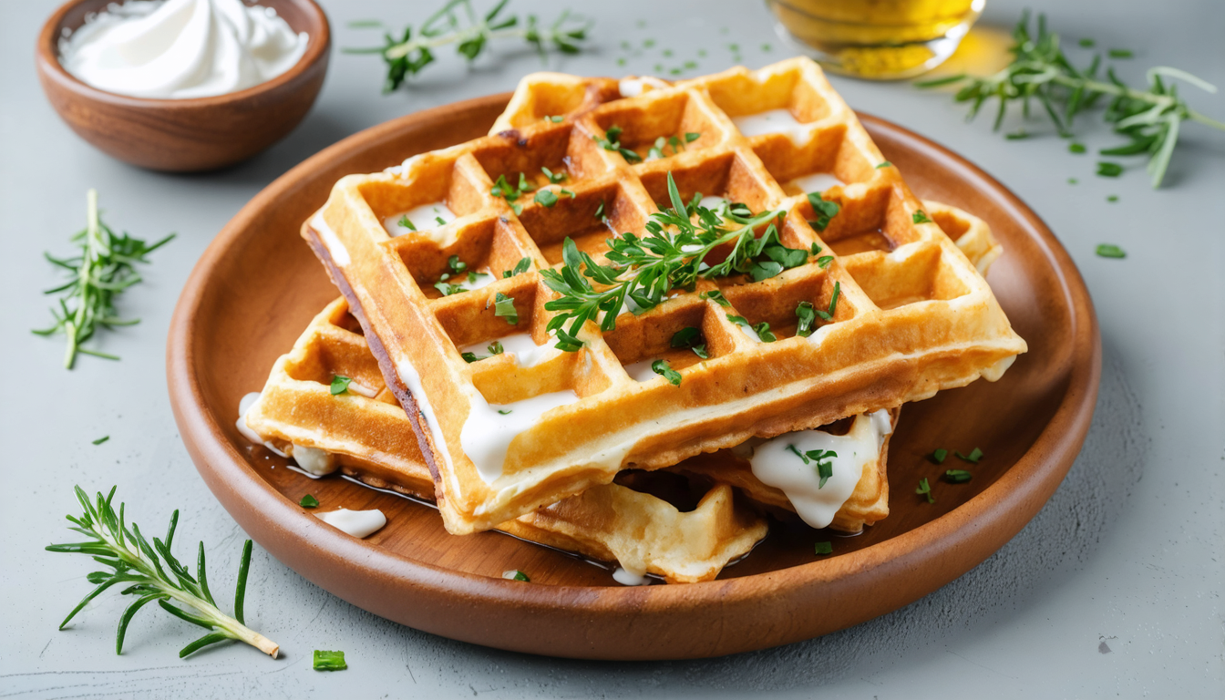 découvrez une recette gourmande de gaufres salées à la crème onctueuse et au fromage frais, parfaite pour un repas savoureux et réconfortant.