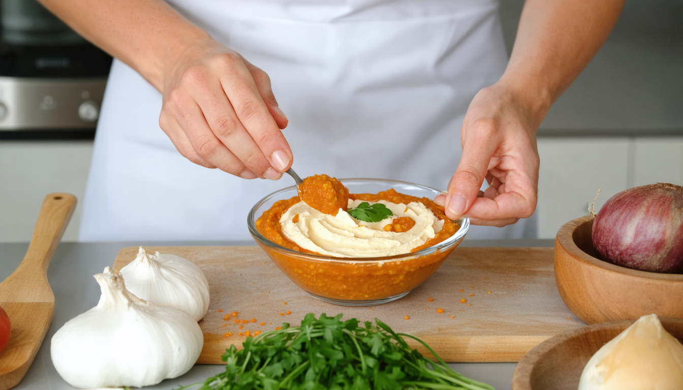 découvrez comment préparer un houmous onctueux de lentilles corail au fromage frais, une recette savoureuse et facile à réaliser pour un apéritif gourmand.