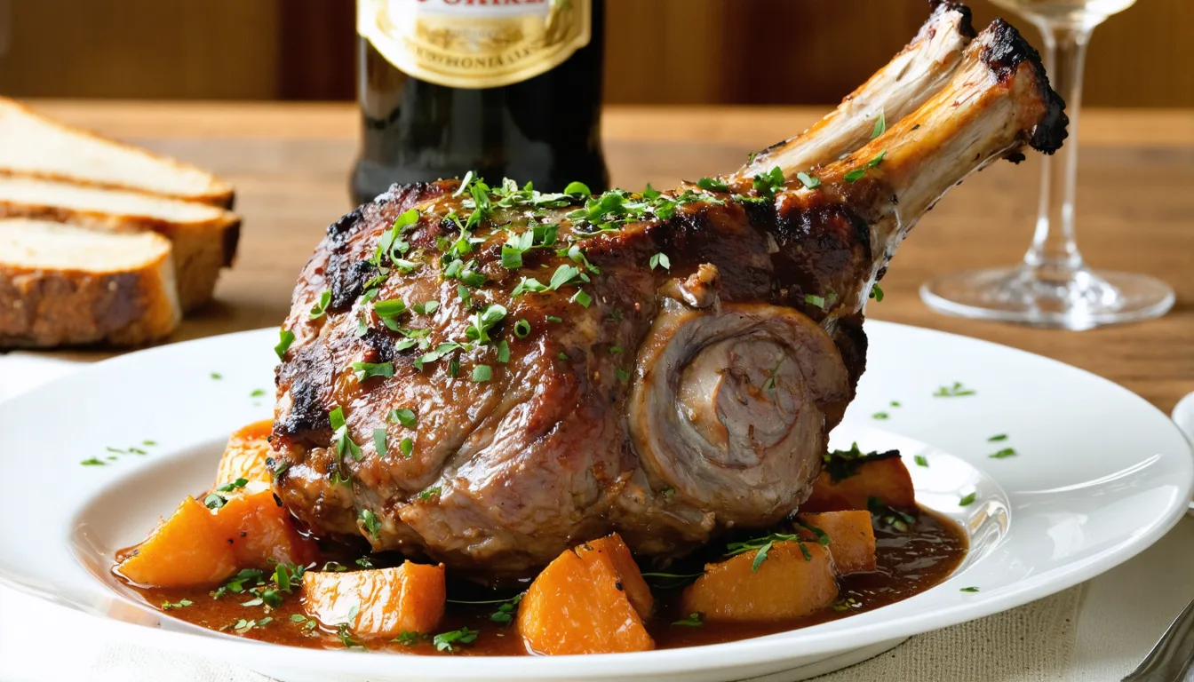 découvrez la recette savoureuse du jarret de porc braisé à la bière selon hugo desnoyer, un plat riche en saveurs pour régaler vos papilles.