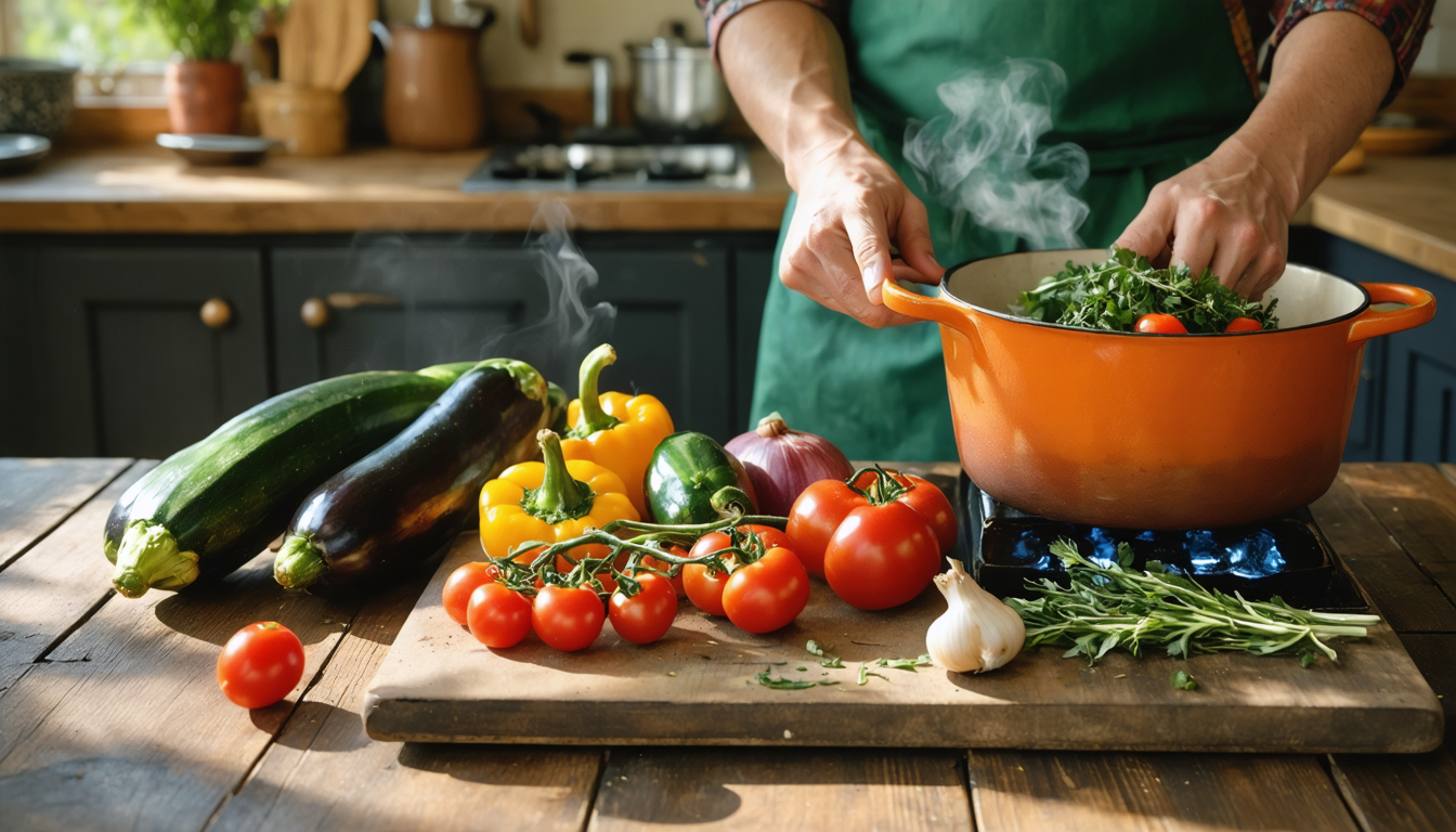 découvrez l'astuce traditionnelle provençale pour préparer une ratatouille délicieuse et rapide, alliant saveurs authentiques et simplicité en cuisine.