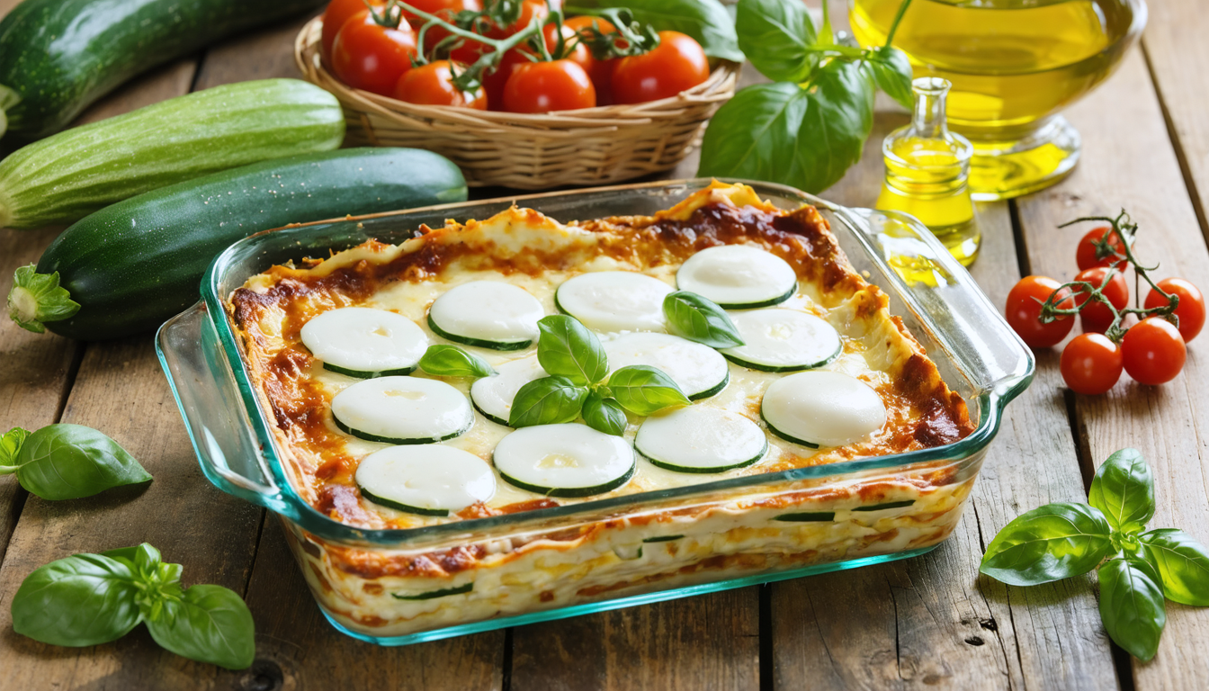 découvrez notre recette gourmande et express de lasagnes estivales à la mozzarella et aux courgettes, sans cuisson au four, idéale pour profiter des saveurs fraîches de l'été.