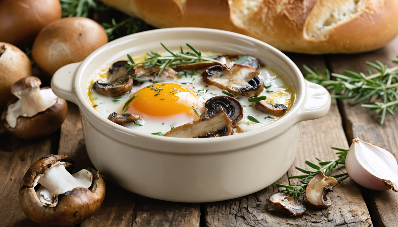 découvrez notre recette simple et savoureuse d'œufs cocotte aux champignons, parfaite pour un repas gourmand et rapide à préparer.