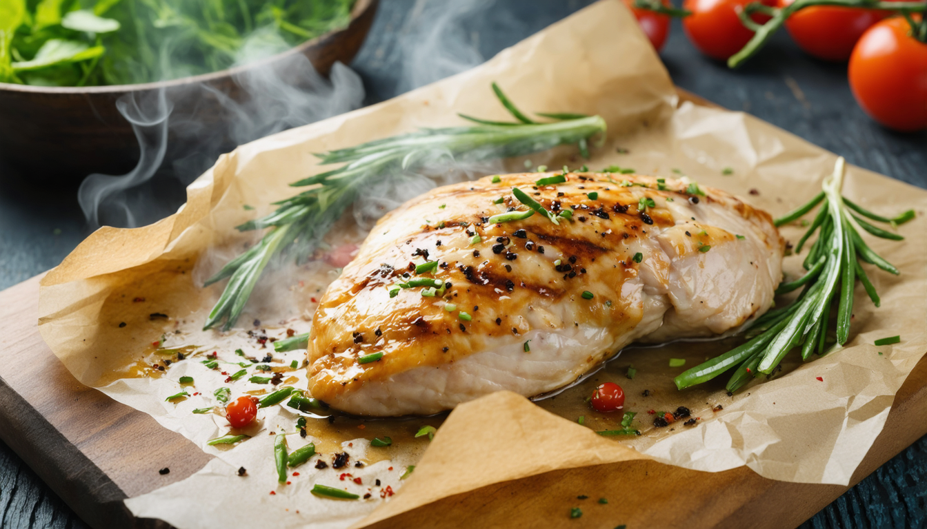 découvrez une recette simple et délicieuse de papillote de blanc de poulet, parfaite pour un repas sain et savoureux à préparer en un rien de temps.