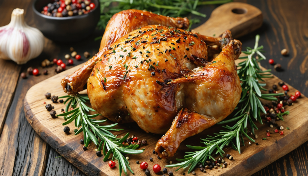 découvrez le secret du poulet rôti parfait, alliant une peau croustillante à une chair moelleuse et savoureuse pour régaler vos papilles.