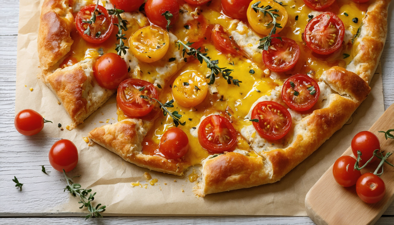découvrez une recette simple et amusante pour préparer une tarte légère aux tomates cerises et à la moutarde, idéale pour un moment convivial en famille.