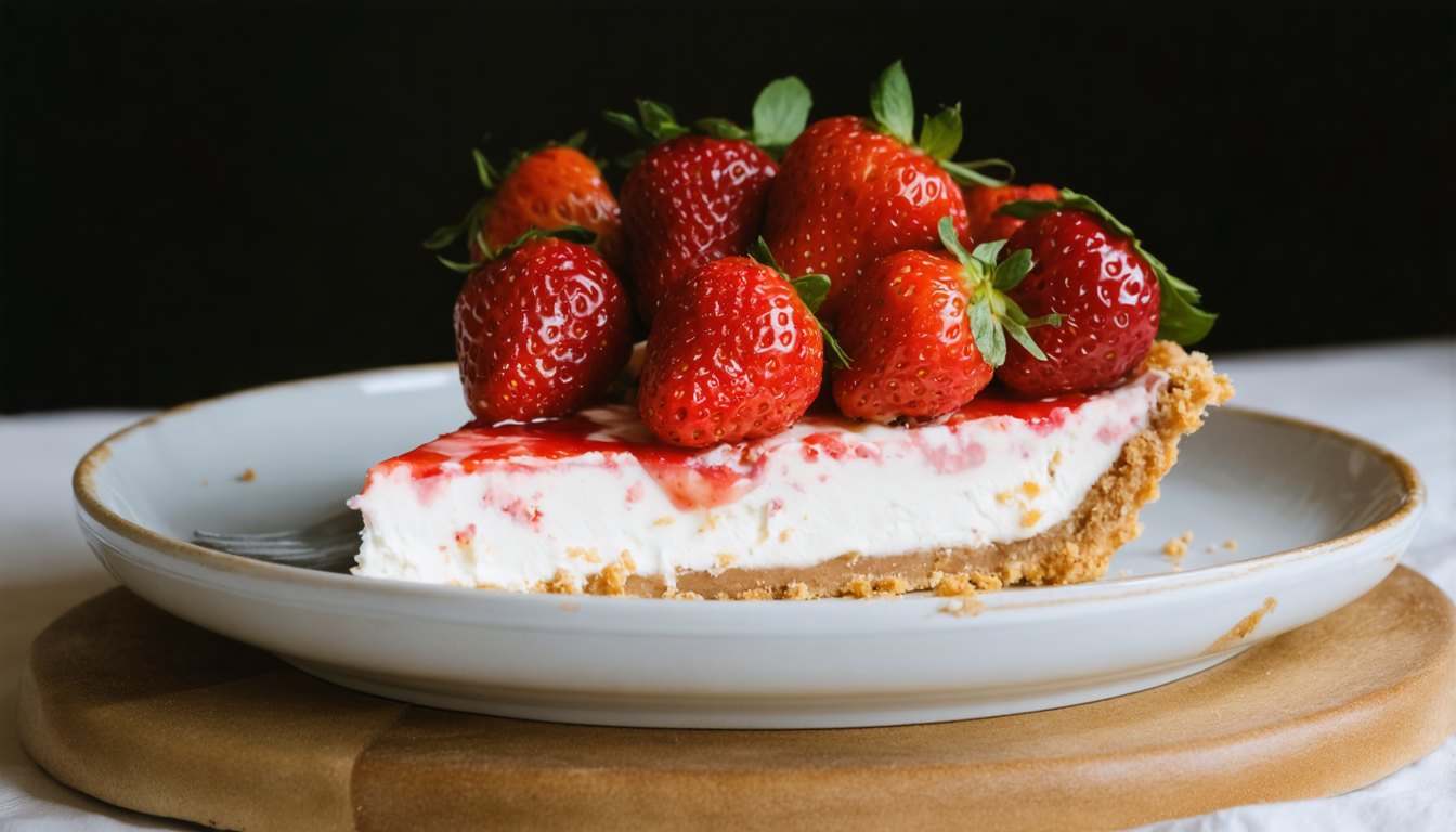 découvrez notre recette délicieuse de cheesecake glacé à la fraise et au basilic, un dessert frais et original parfait pour toutes les occasions.
