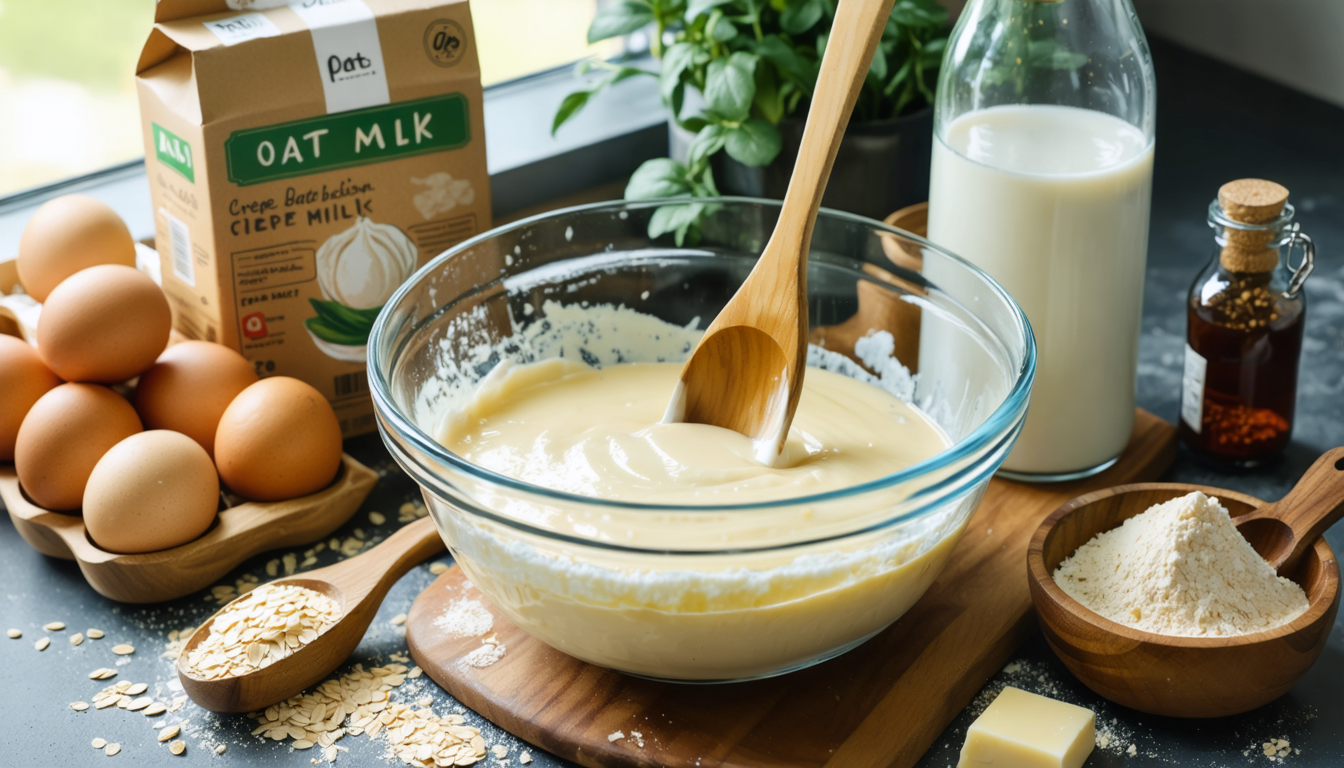 découvrez une recette simple et savoureuse de pâte à crêpes au lait d'avoine, parfaite pour des crêpes moelleuses et gourmandes à partager en famille.