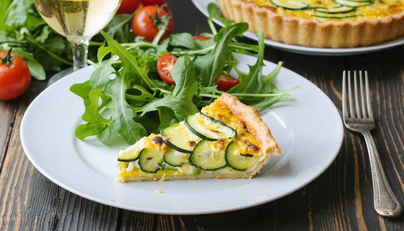 découvrez une recette facile et savoureuse de quiche aux courgettes et au fromage de chèvre, parfaite pour un repas léger et gourmand.