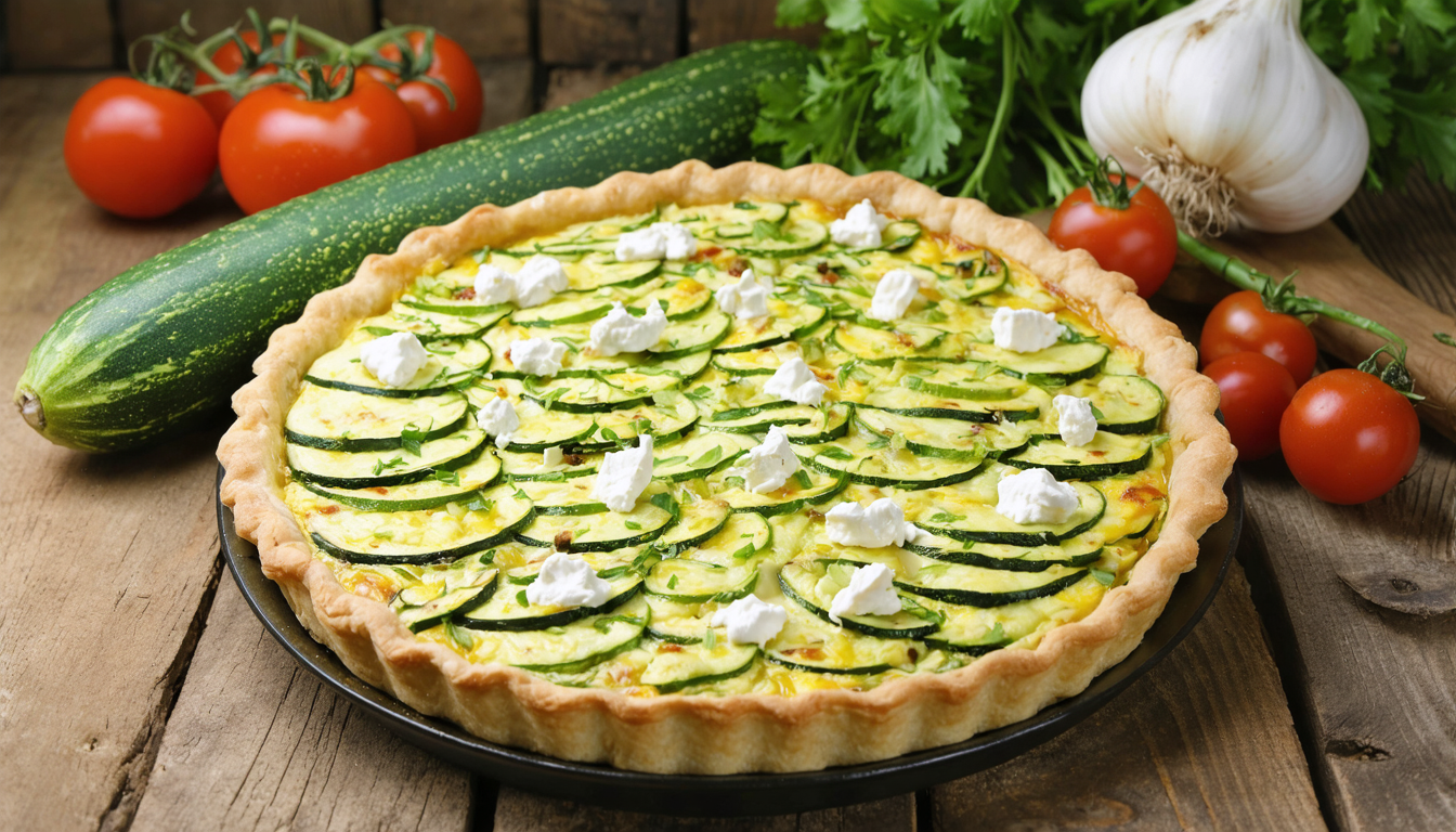découvrez une recette facile et savoureuse de quiche aux courgettes et au fromage de chèvre, parfaite pour un repas gourmand et rapide à préparer.