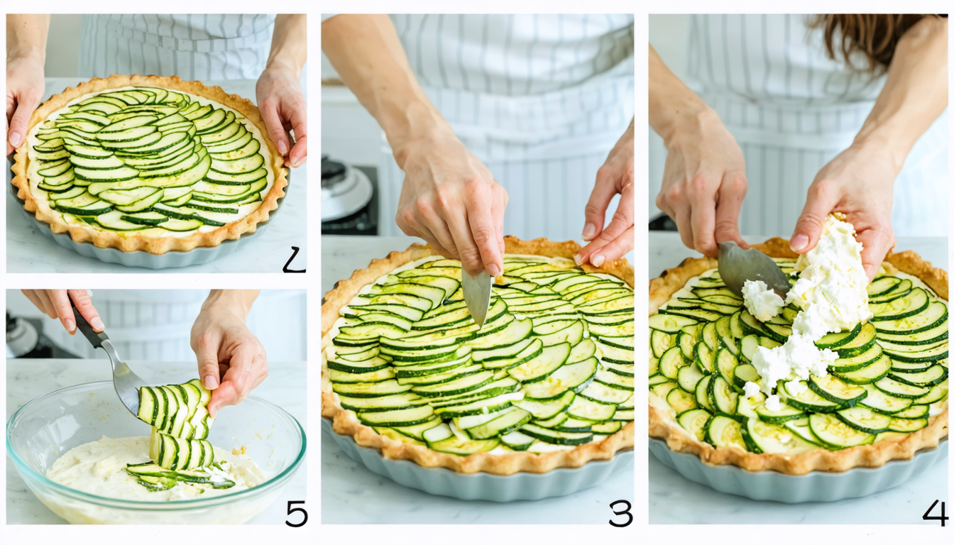 découvrez une recette facile et savoureuse de quiche aux courgettes et au fromage de chèvre, idéale pour un repas gourmand et rapide à préparer.