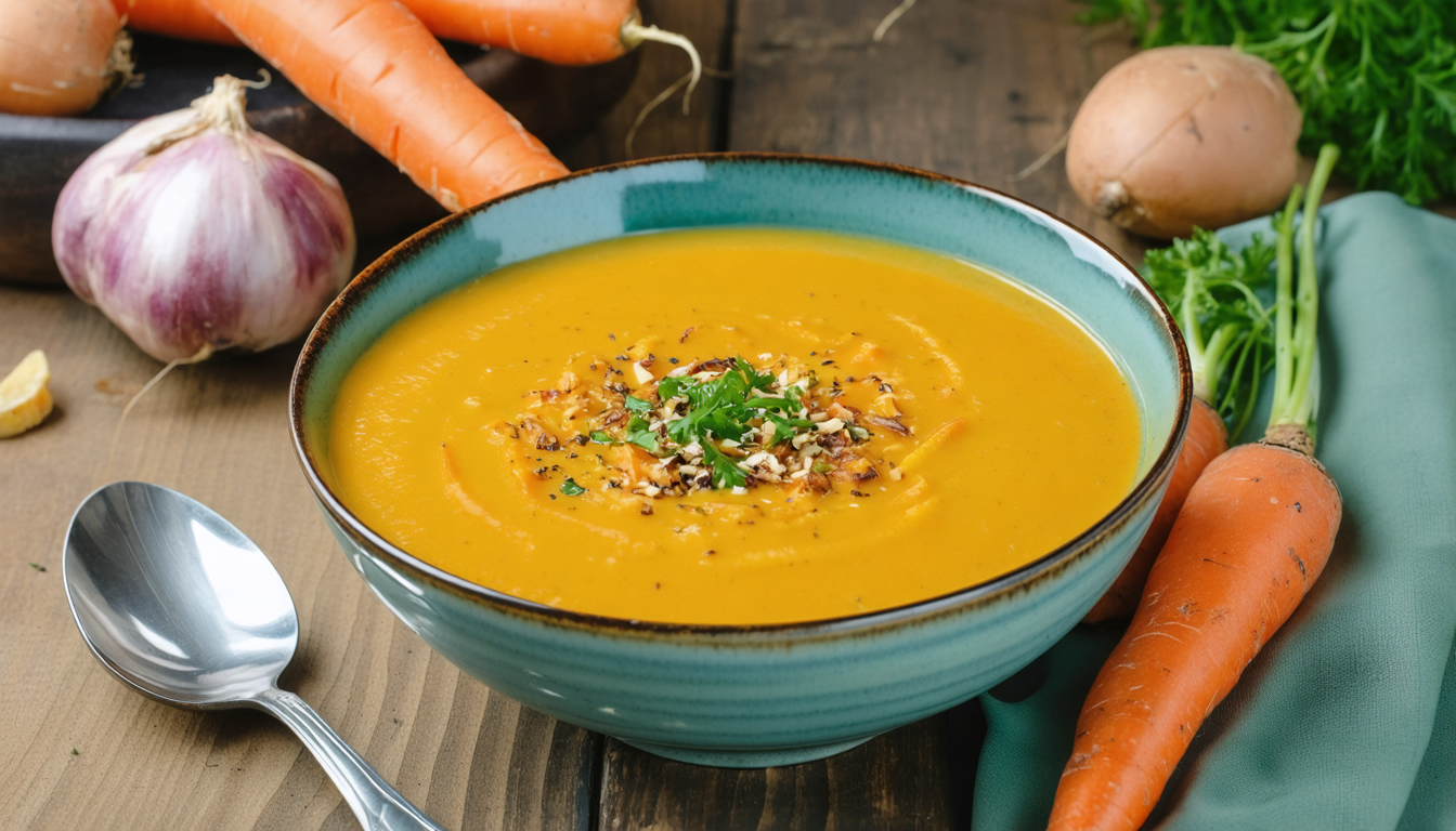 découvrez une recette facile et rapide de soupe légère aux carottes et patate douce, idéale pour un repas sain et délicieux.