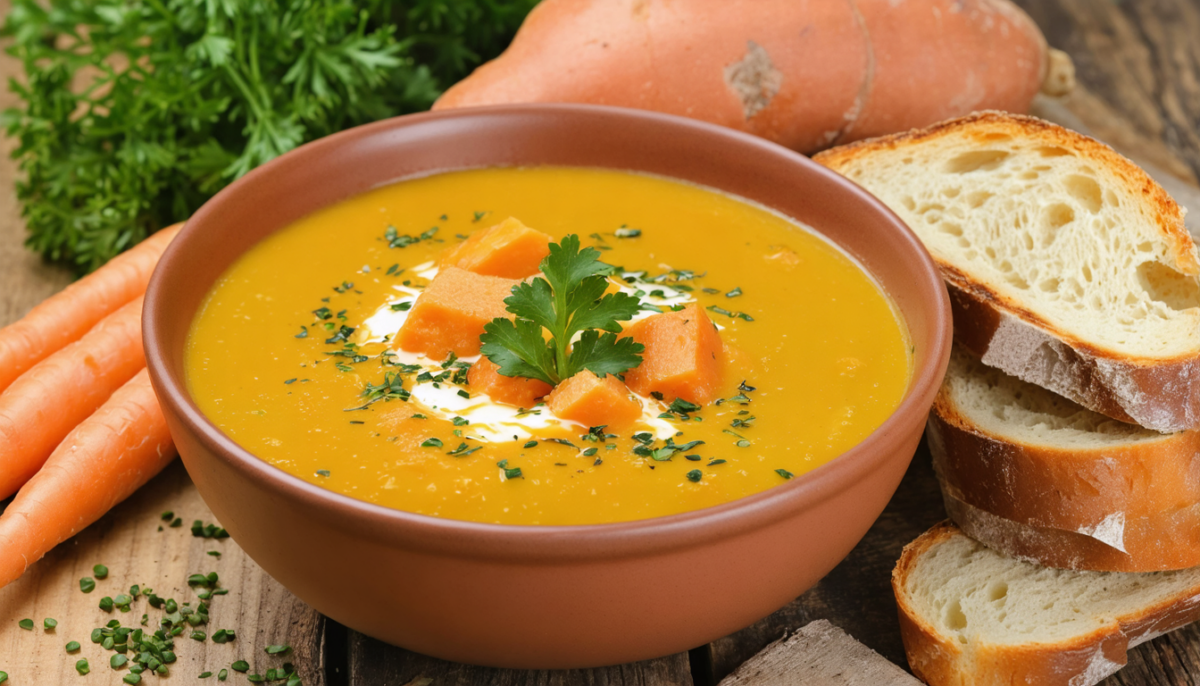 découvrez une recette facile et rapide pour préparer une soupe légère aux carottes et patate douce, parfaite pour un repas sain et réconfortant.