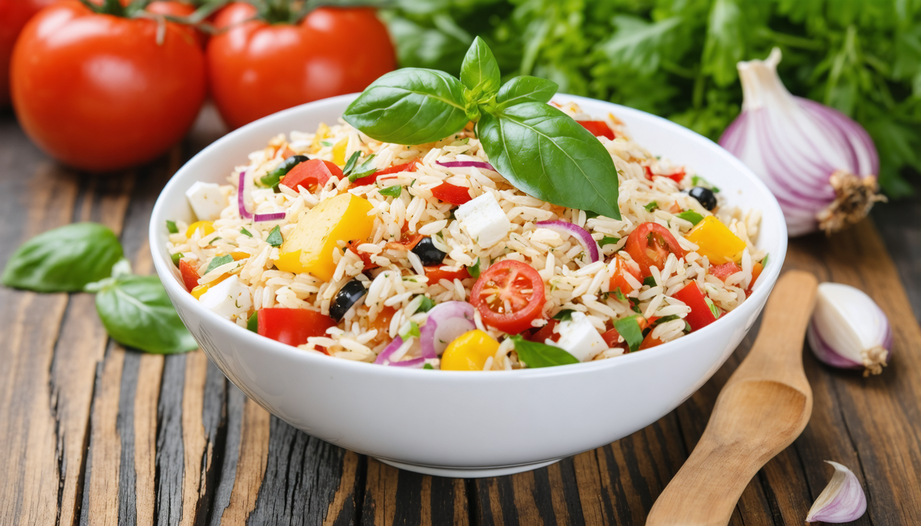 découvrez notre salade de riz express, une recette fraîche et légère prête en seulement 15 minutes, idéale pour vos journées d'été ensoleillées.