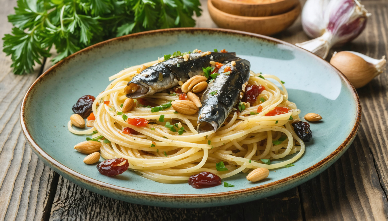 découvrez notre recette rapide de spaghettini siciliens aux sardines, légère et savoureuse, prête en seulement 15 minutes pour un repas gourmand et équilibré.