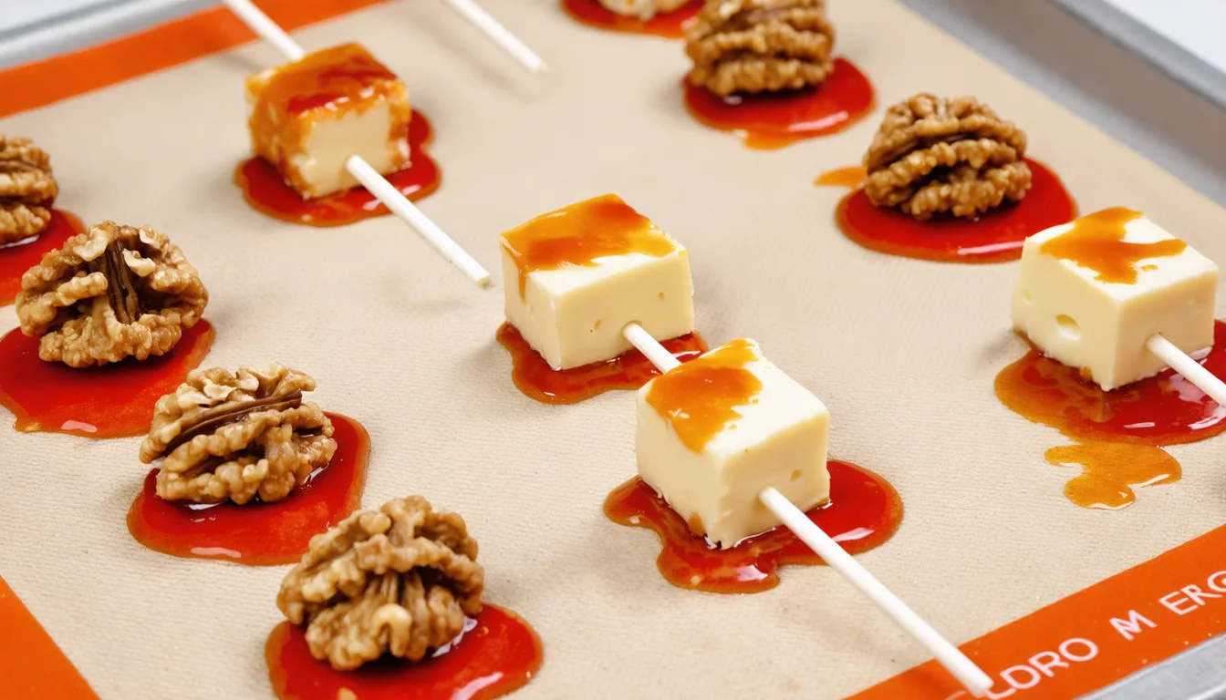 découvrez notre recette originale de sucettes gourmandes alliant fromage frais et noix, revisitées en pomme d'amour pour une explosion de saveurs sucrées-salées.