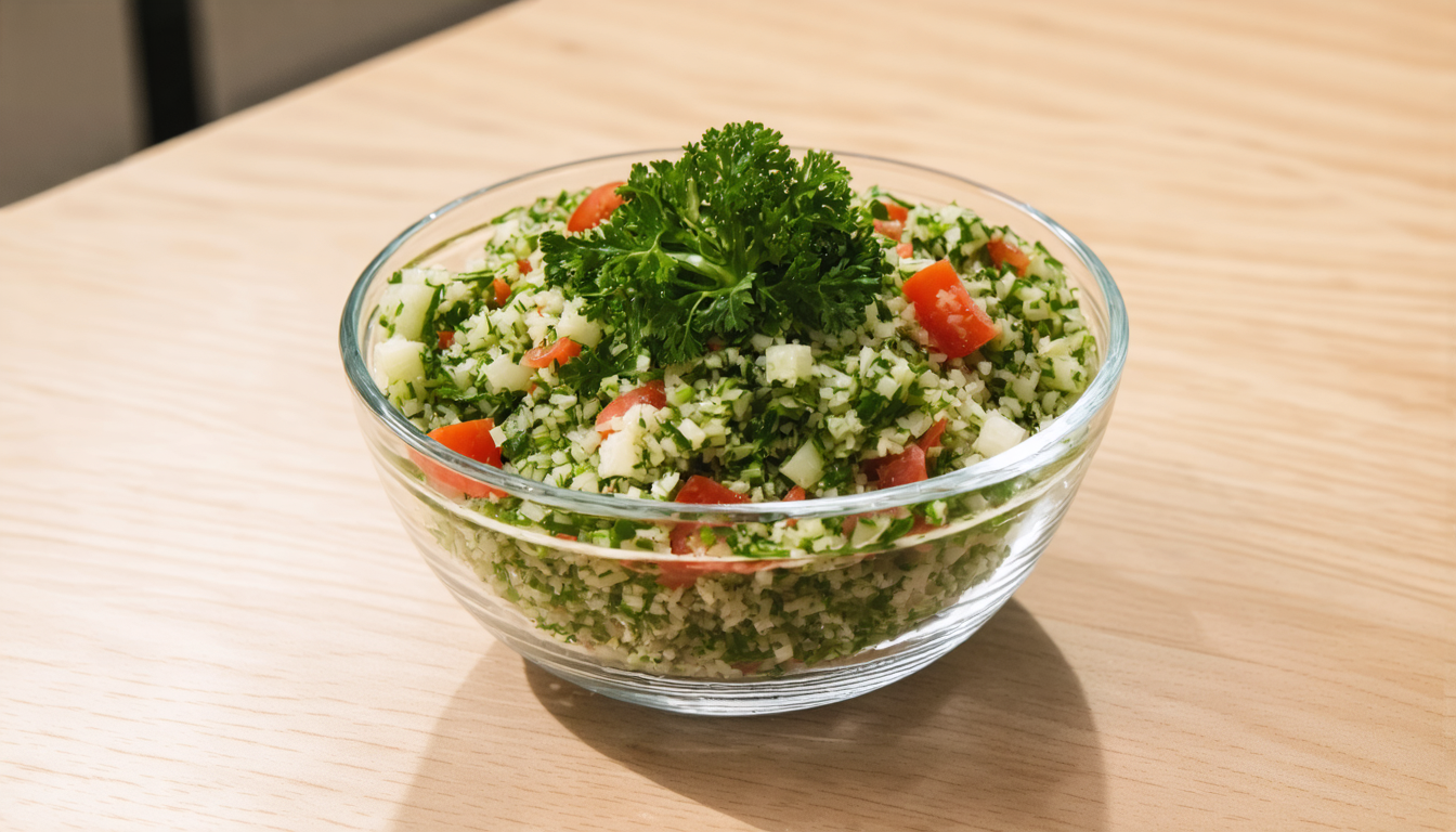 découvrez notre recette légère et saine de taboulé au persil et à la spiruline, un plat frais et nutritif parfait pour vos repas équilibrés.