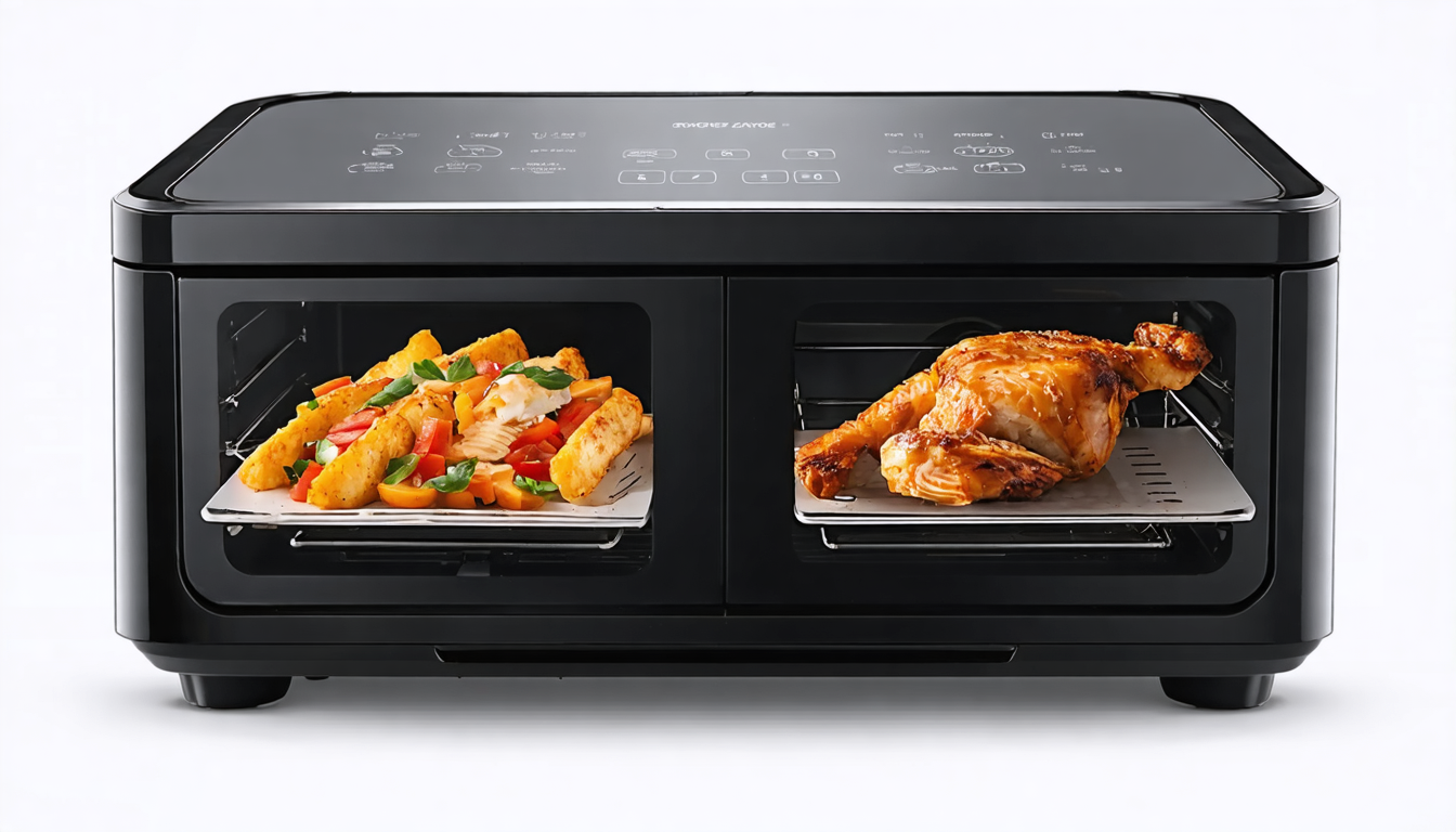 découvrez notre test complet de la friteuse sans huile cosori air fryer twinfry 10l, équipée d'un contrôle intelligent pour une cuisson saine et rapide. performance, design et fonctionnalités détaillés.