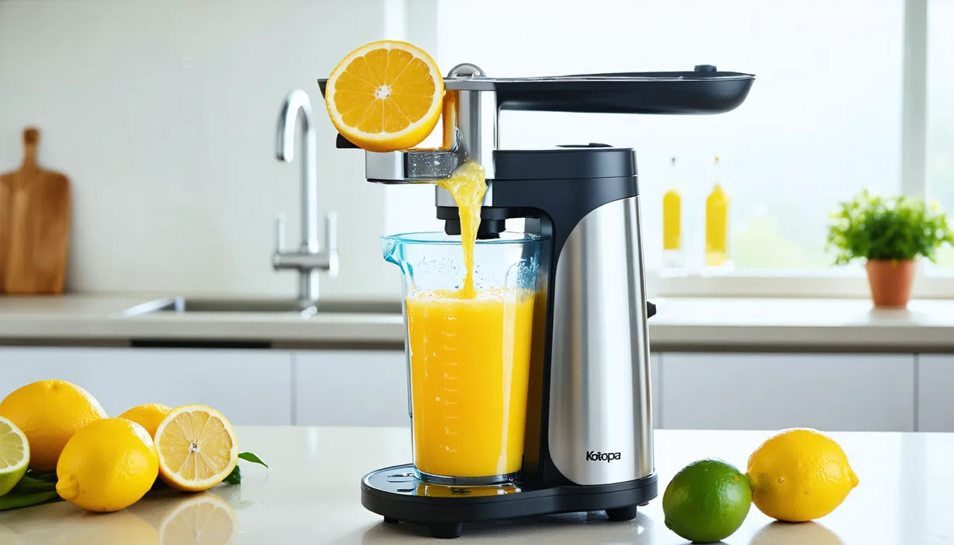 découvrez le test complet du presse-agrumes kotopa, combinant une grande capacité et un nettoyage facile pour un jus frais sans effort.