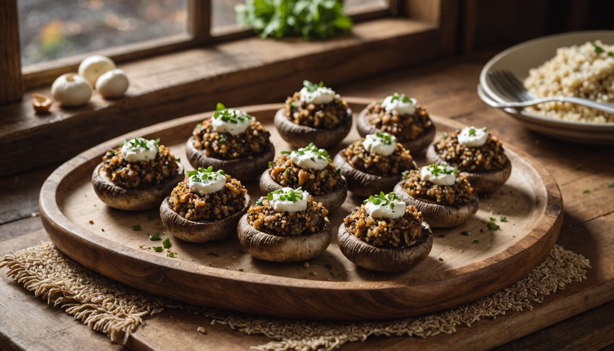 Délicieux champignons farcis au quinoa et fromage frais : une recette savoureuse et saine