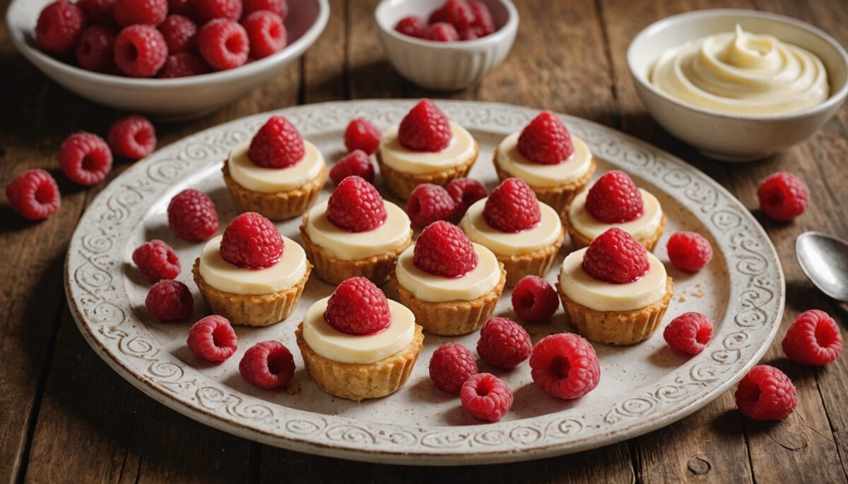 Délices légers : recettes simples de bouchées aux framboises et chocolat blanc