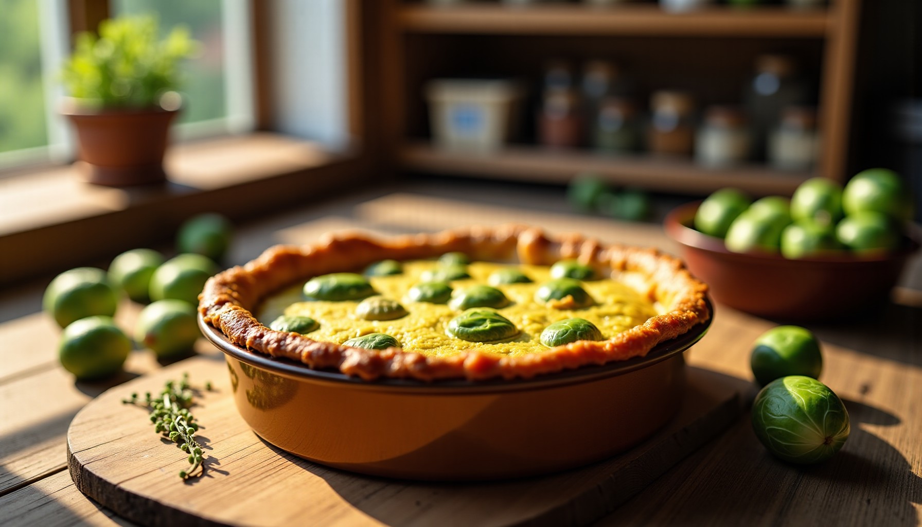 Délicieux clafoutis aérien aux choux de Bruxelles : recette légère et savoureuse