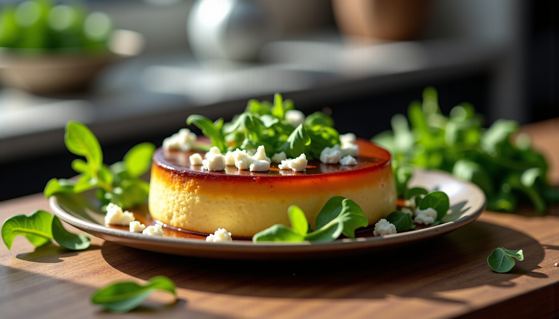Délicieux flan léger à la roquette et feta : une recette pleine de fraîcheur et de saveurs