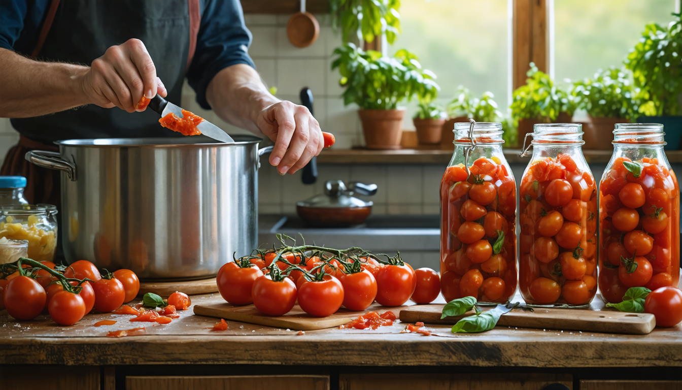 découvrez comment préparer facilement des conserves maison de tomates pelées grâce à notre recette simple et nos astuces pratiques pour réussir vos préparations à coup sûr.